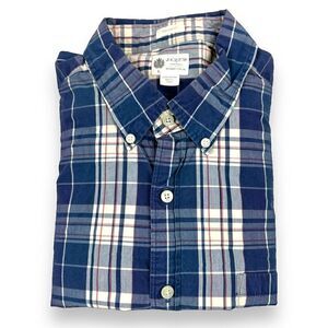 J. Crew Shirt Mens Size Large‎ L Blue Plaid Tailored Fit Long Sleeve Button Down
